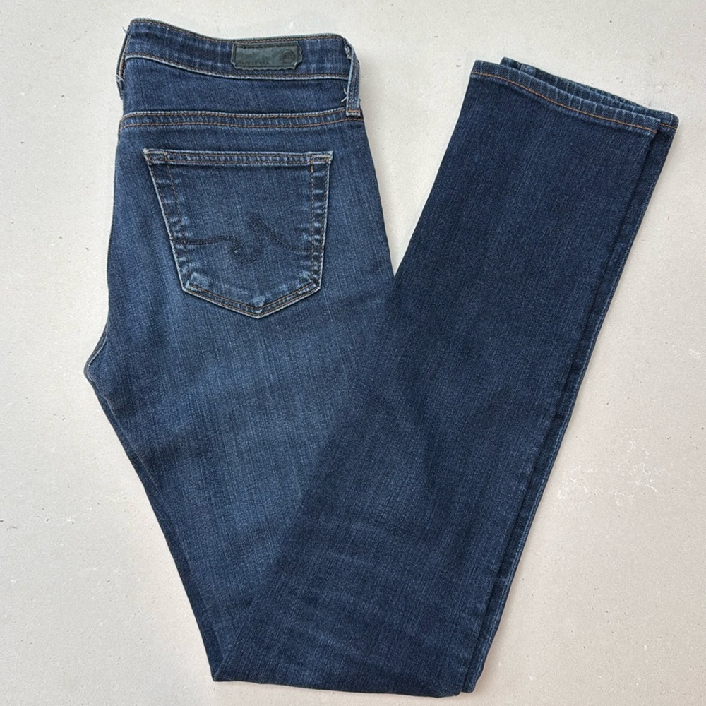 AG THE STEVIE Slim Straight Dark Soft Denim Jeans 25R